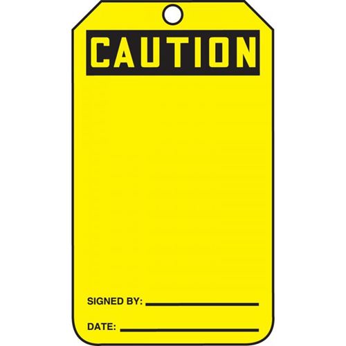 Picture of Accuform Caution Safety Tag - Blank Cardstock