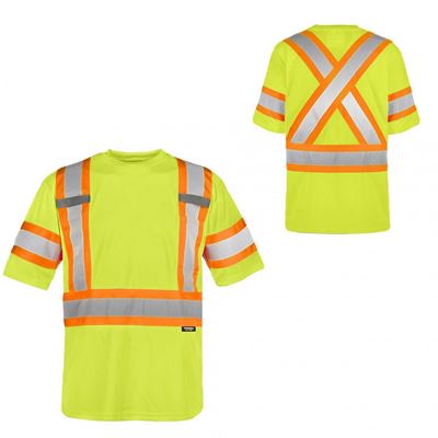 Picture of TERRA® Yellow Polyester Mesh Traffic T-Shirt - 2X-Large