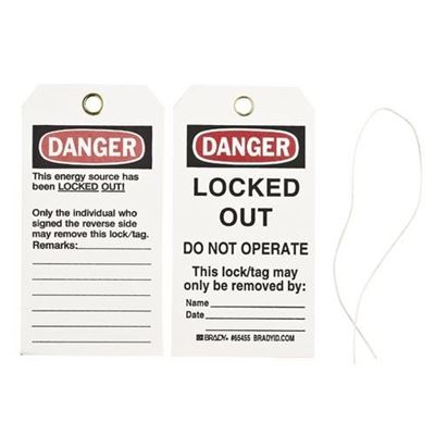 Picture of Brady "Danger Locked Out - Do Not Operate" Lockout Tags