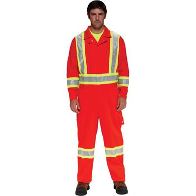 Picture of Ground Force® Style 361GF Orange Premium Poly/Cotton Coverall with Reflective Tape