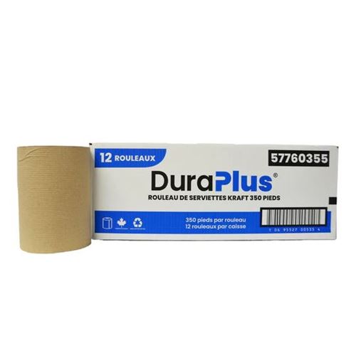 Picture of Dura Plus® Brown Paper Towel Rolls (12 Rolls x 350ft)