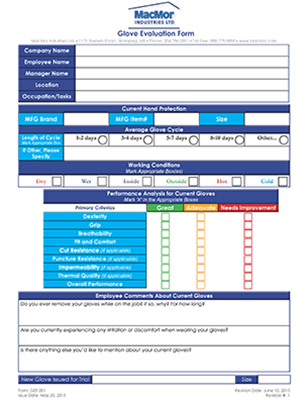 Picture for MacMor - Glove Evaluation Form
