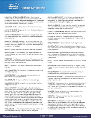 Picture for MacMor - Rigging Definitions