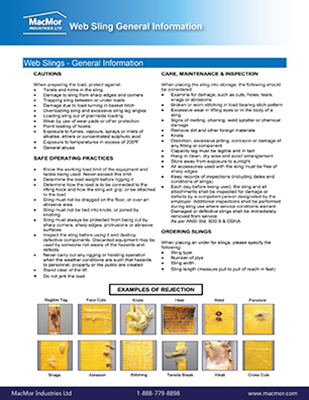 Picture for MacMor - Web Sling - General Information