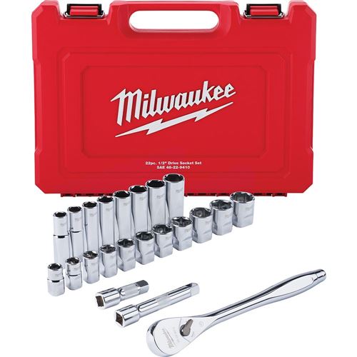 Picture of Milwaukee® 1/2" Drive 22 Piece Ratchet & Socket Set - SAE