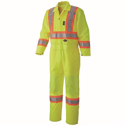 Picture of Pioneer® 5999A Hi-Viz Lime Traffic Safety Polyester Coverall
