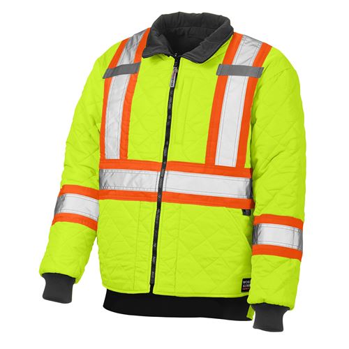 Picture of Work King® S241 Lime Green Duck/Safety Reversible Jacket - Small