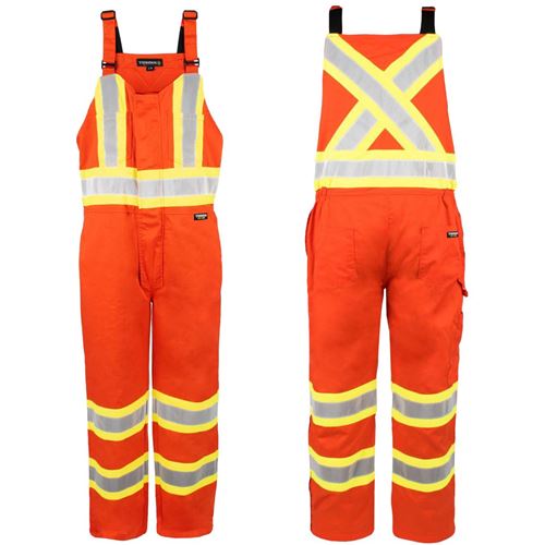 Picture of TERRA® 116582OR Hi-Vis Orange Poly/Cotton Bib Overalls with Reflective Tape