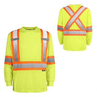 Picture of TERRA® Yellow Polyester Mesh Traffic Long Sleeve Shirt