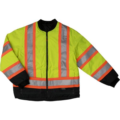 Picture of Tough Duck SJ29 Lime Green Reversible Insulated Safety Jacket
